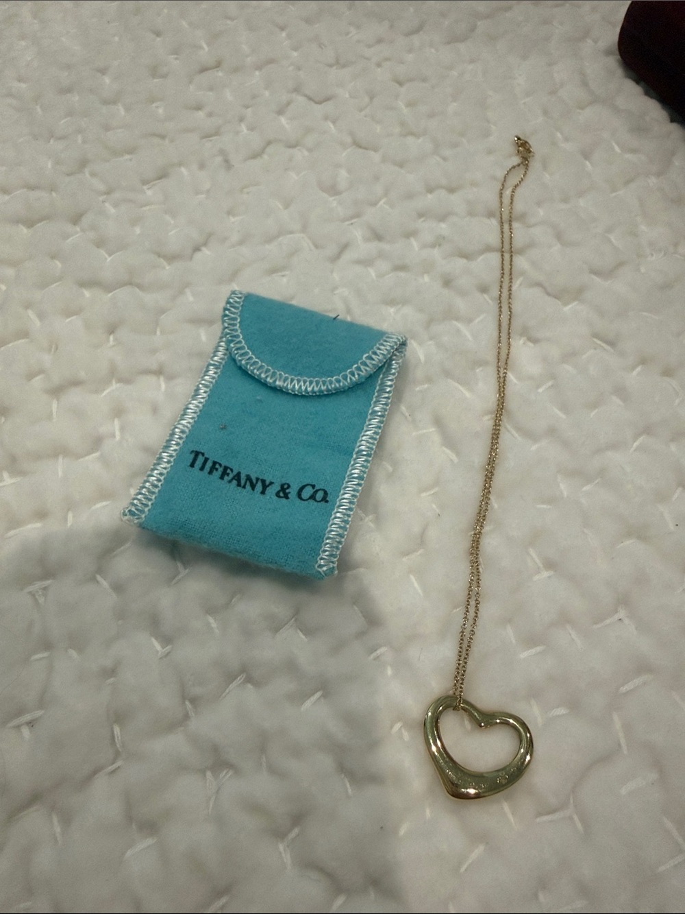Tiffany & Co. Gold Open Heart Pendant Necklace - Gold